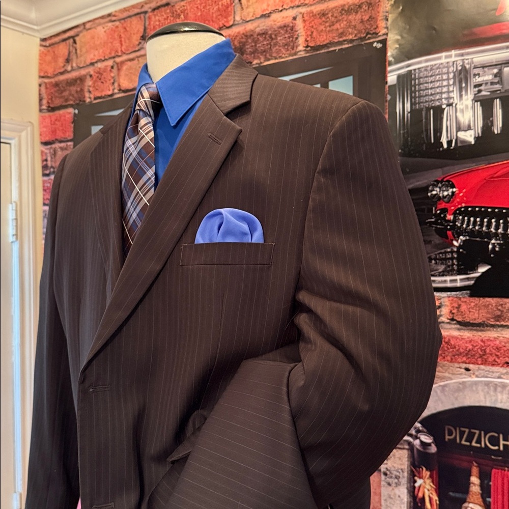 Joseph & Feiss Super 100's Brown Coat - Picture 9 of 17